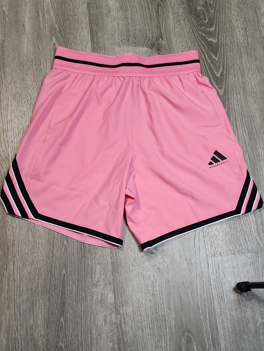 adidas CRAZYLITE Basketball Short Pink with Black Stripes Size Small 7 In Inseam